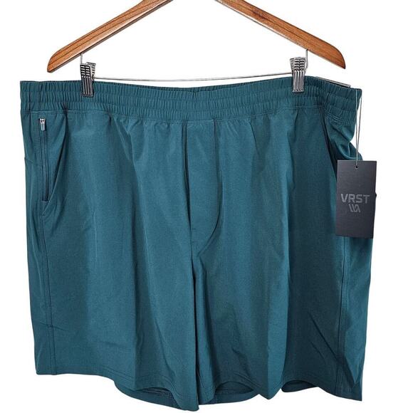 VRST 7" All-In Short V2 Mens XXL Blue Green Pull On Stretch Zip Pockets Relaxed - Picture 1 of 9